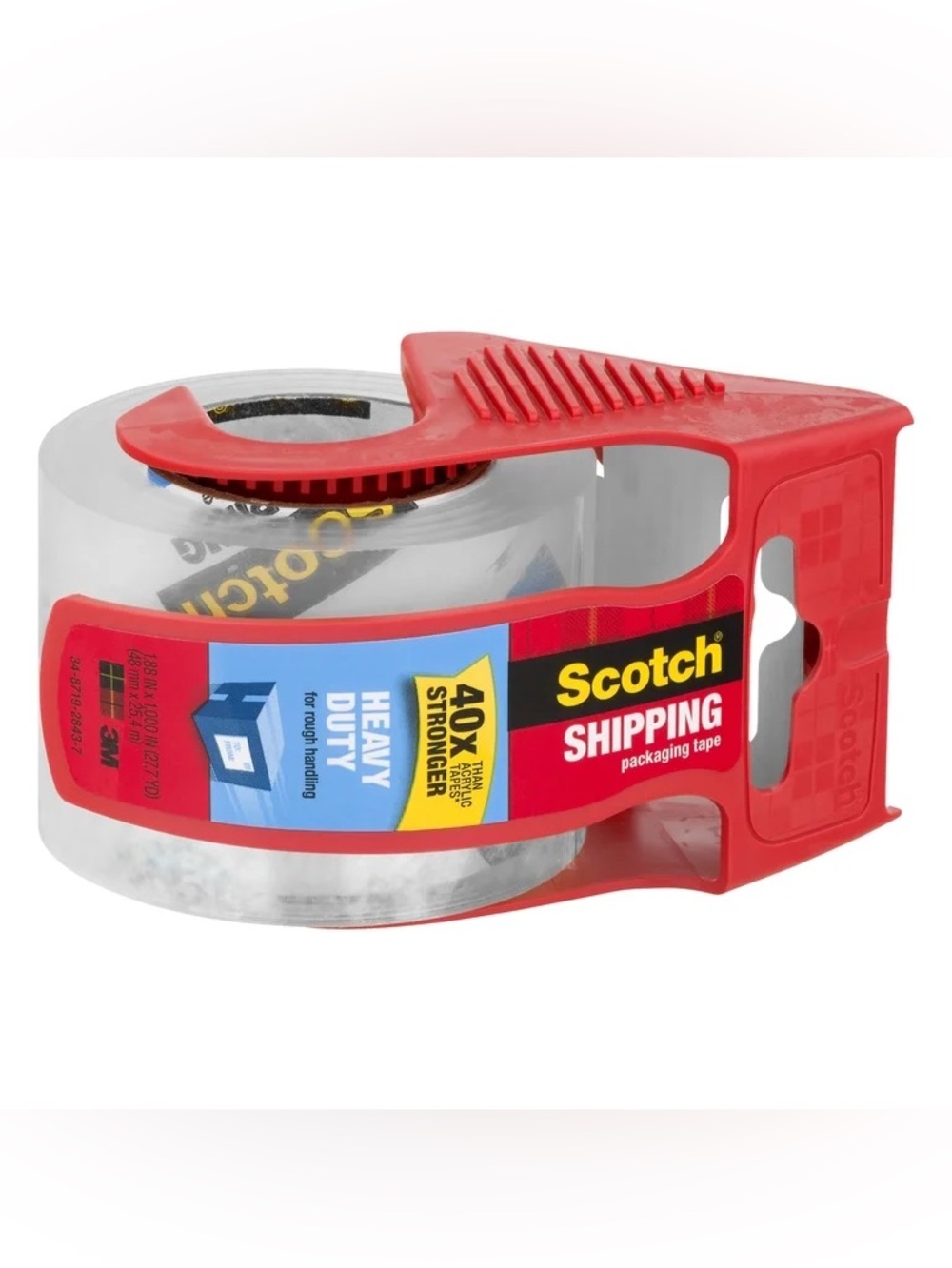 Scotch Heavy Duty Shipping Tape Dispenser with Red Handle - Picture 3 of 4